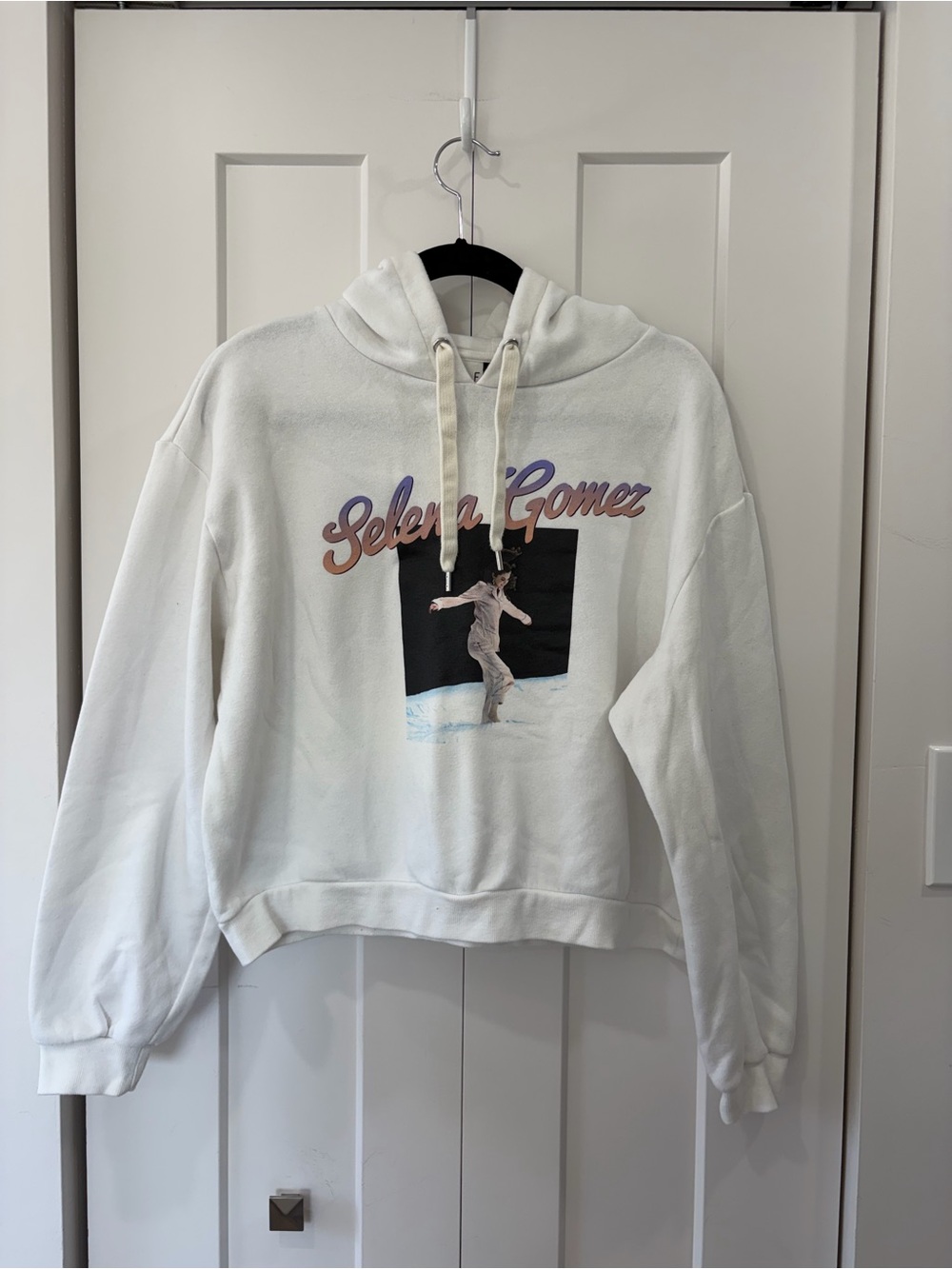 Selena Gomez White Graphic Hoodie